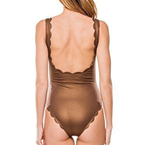 MARYSIA PALM SPRINGS METALLIC LACE UP SWIMSUIT XS - Picture 2 of 3